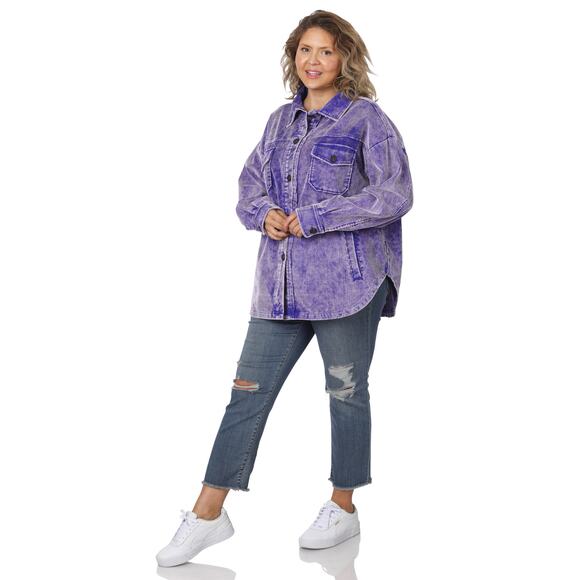 NWT BLUE VINTAGE OVERSIZED CORDUROY SHACKET - Large - Picture 4 of 5